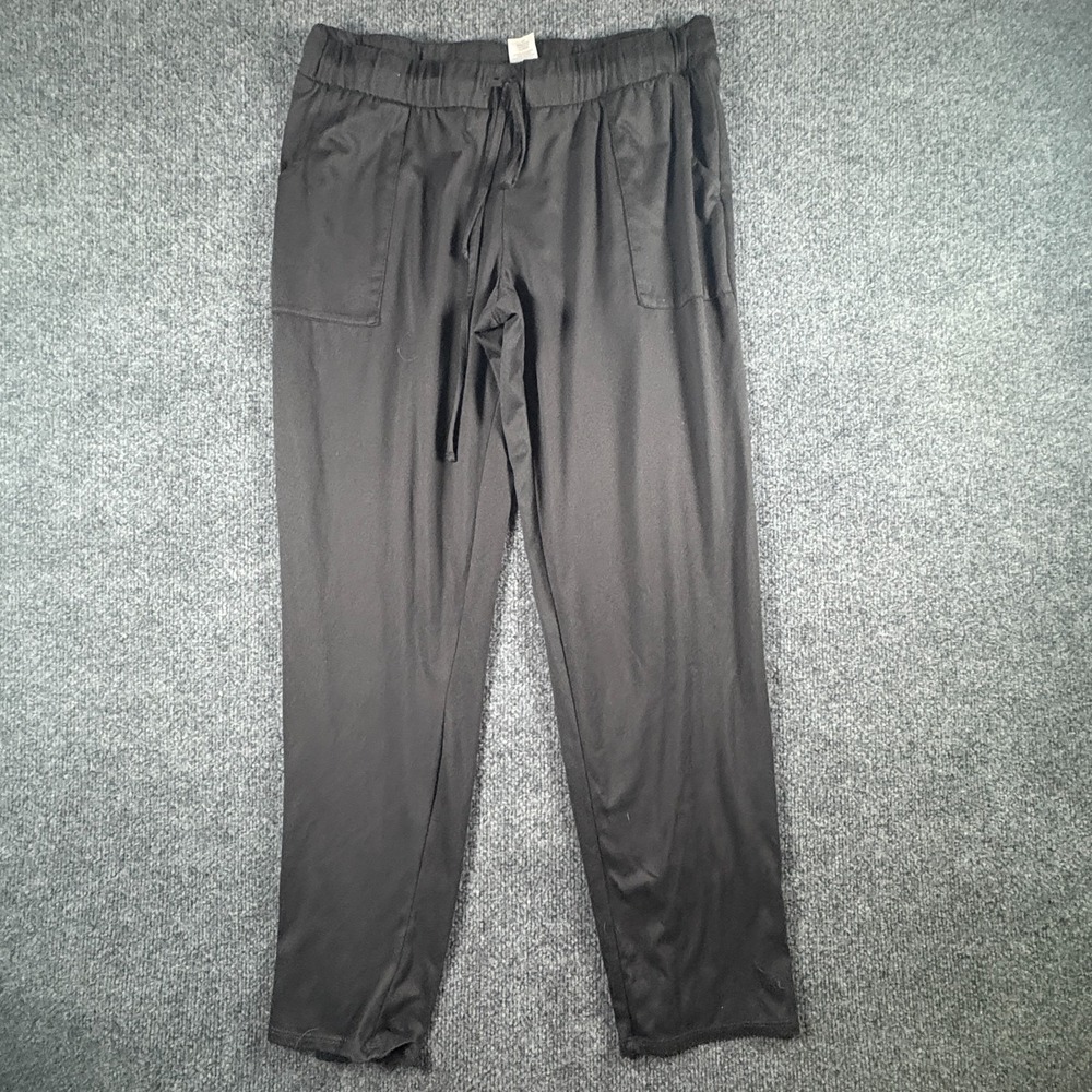 Lucky Brand‎ Sweatpant Womens 32x26.5 Black Stretch Drawstrings Straight Leg